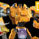 A selection of Transformers, Squishmallows, Pui Pui Molcars, kaiju, and spaceships making up Kotaku's 2021 toys of the year.